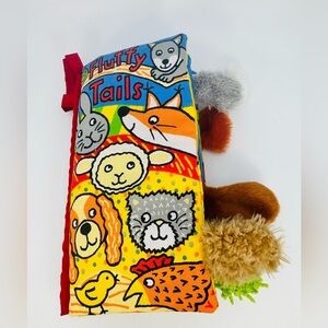 Little Jellycat Fluffy Tails Sensory Animal Fabric Baby Book Soft Plush Toy